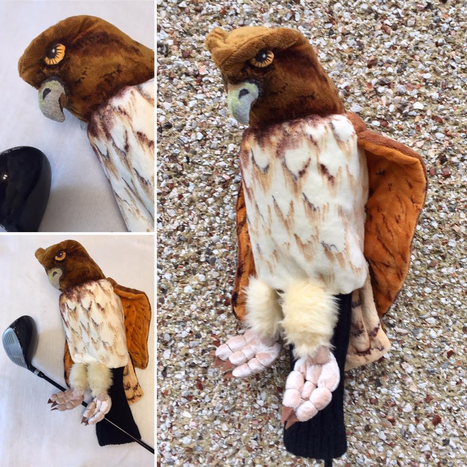 Custom Golf headcovers and puppets Red Tailed HAWK custom golf
