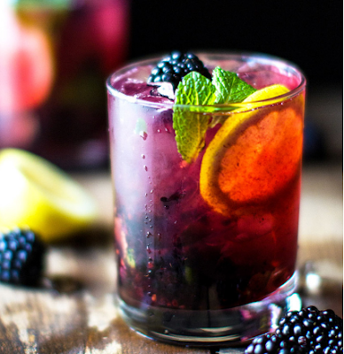 Blackberry Lemon Gin & Tonic  #drink