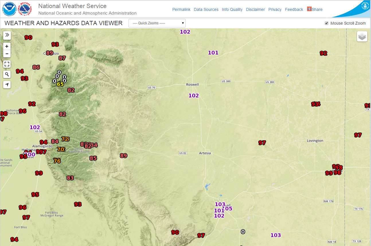 More Heat AZ/NM July 2015 Rainfall Totals.