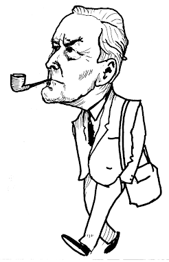 Ken Gill cartoon of Tony Benn