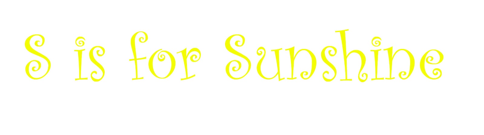 S Is For Sunshine Printable