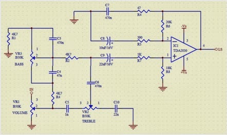 Latest TDA2030 Complete Tone Control Circuit Diagram | Electronic