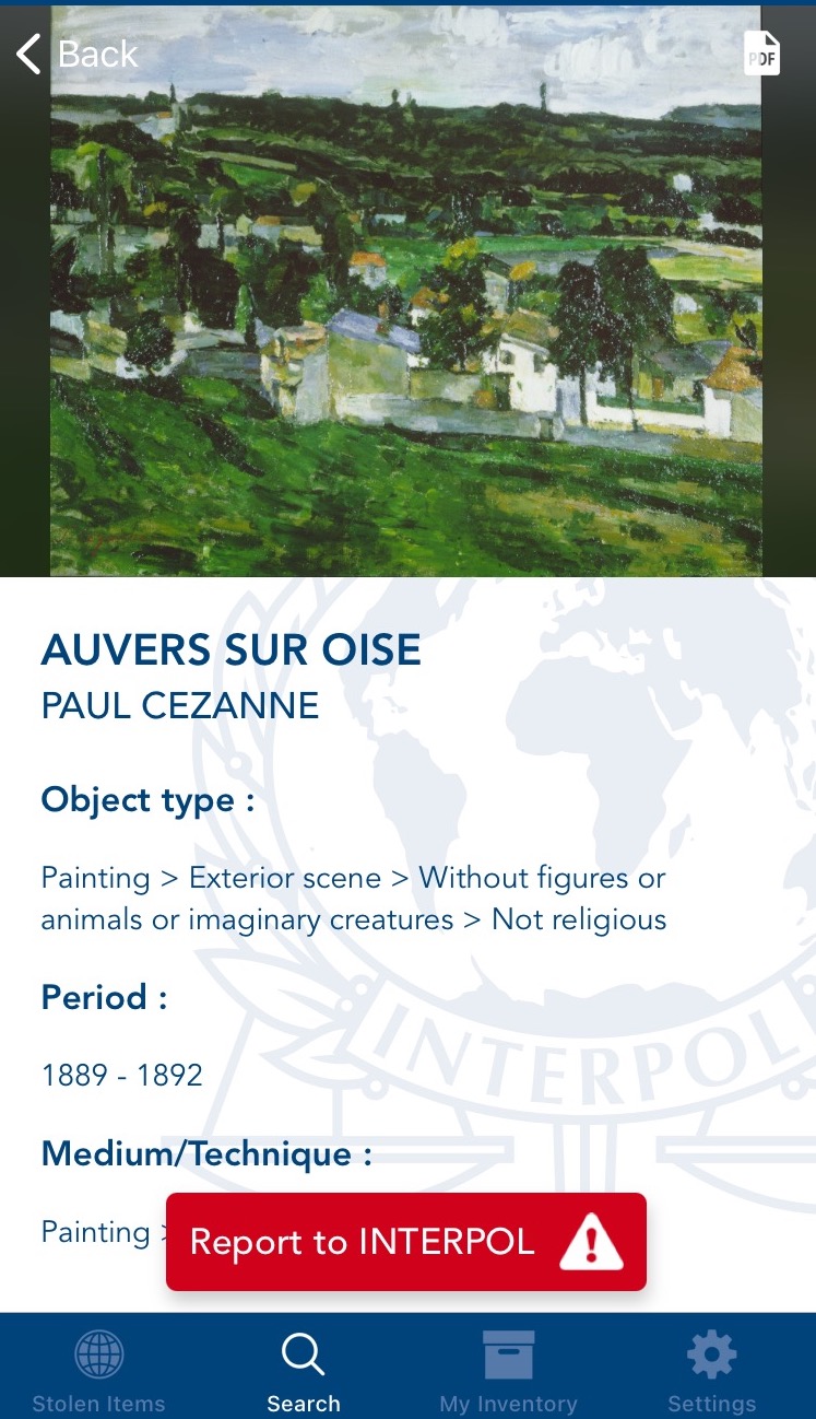 PocketSized Due Diligence Interpol’s IDArt App ARCAblog