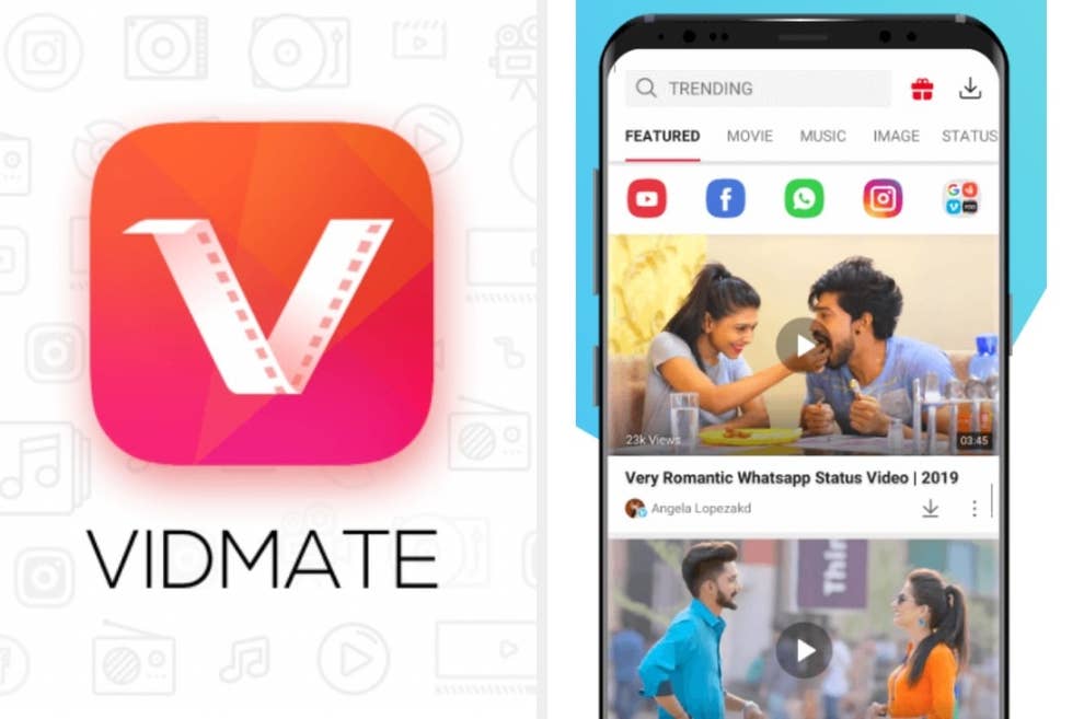 Fb video app Vidmate official website where you can download music and