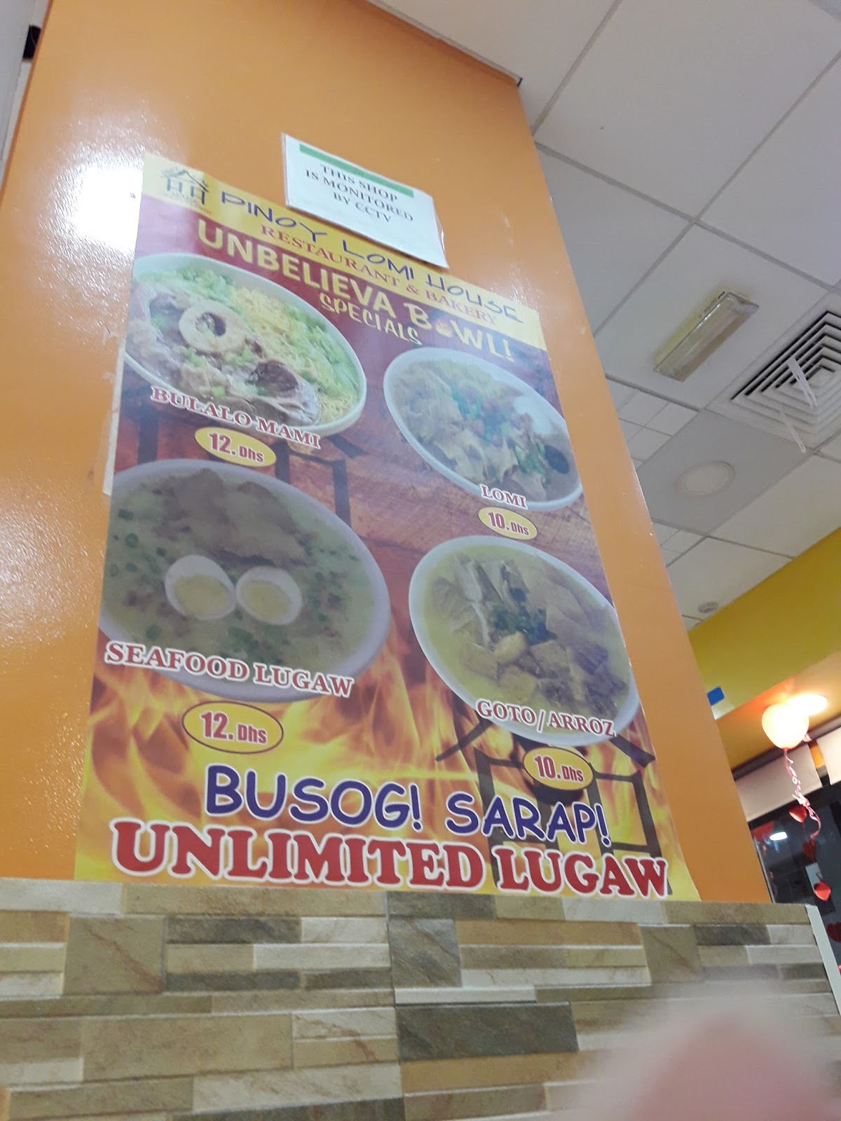 Pinoy Lomi House in Tourist Club, Abu Dhabi