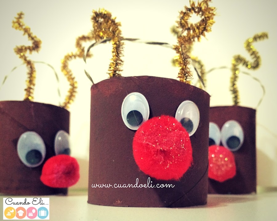 Manualidades navideñas: Rodolfo el Reno con una lata. 