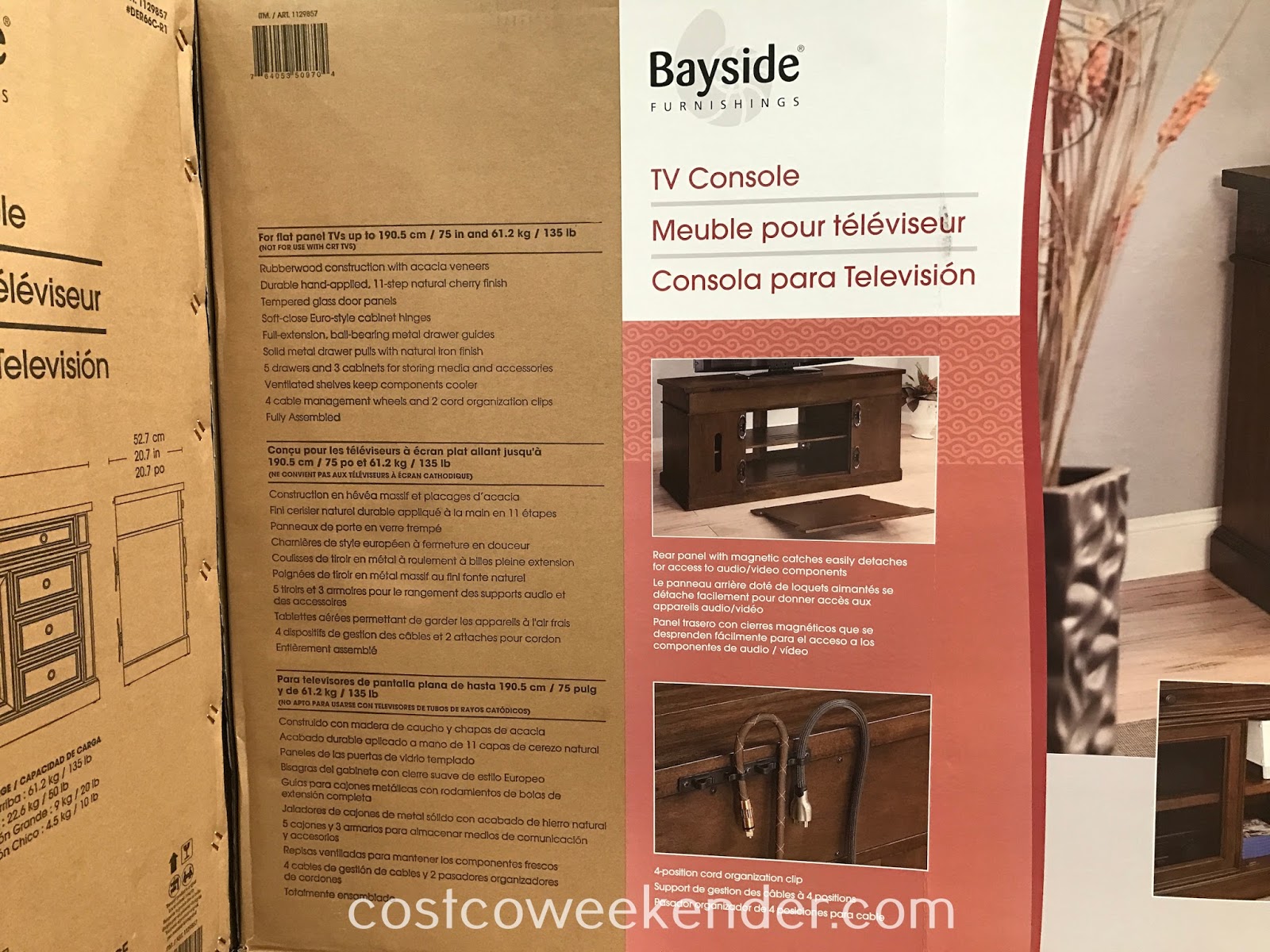 Bayside Furnishings TV Console Costco Weekender