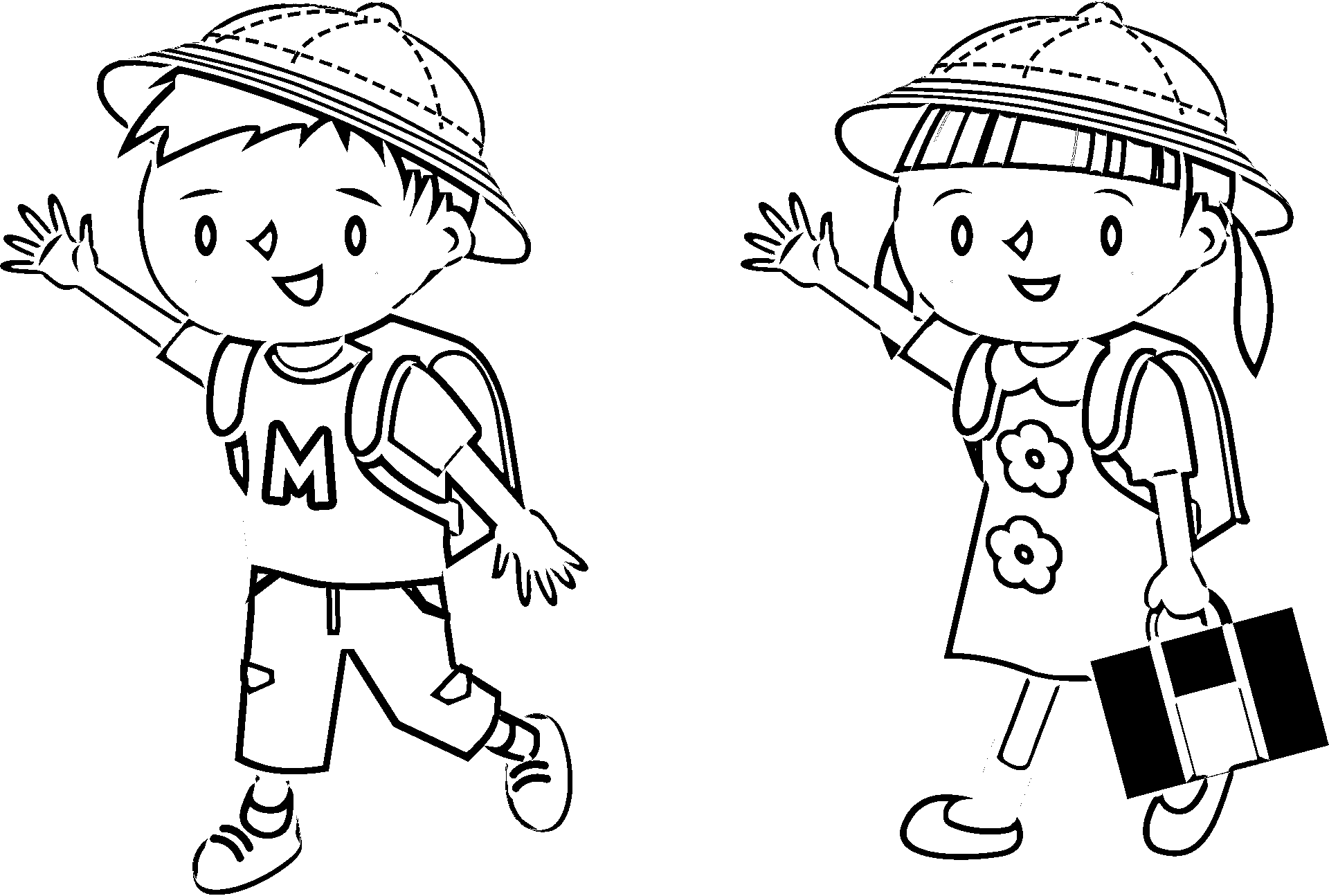 Coloring pages for kids going to school are printable