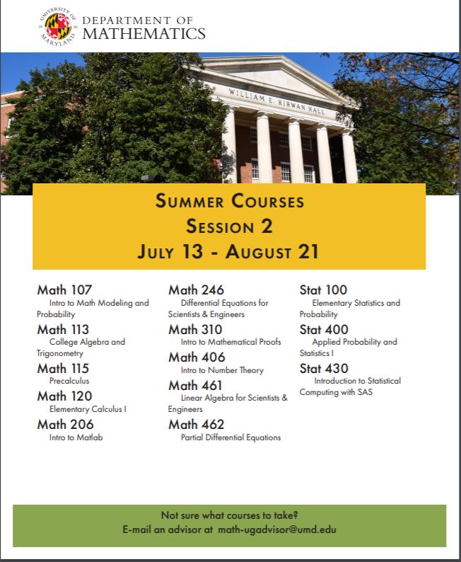 BSOS Undergraduate Blog Summer Math Courses