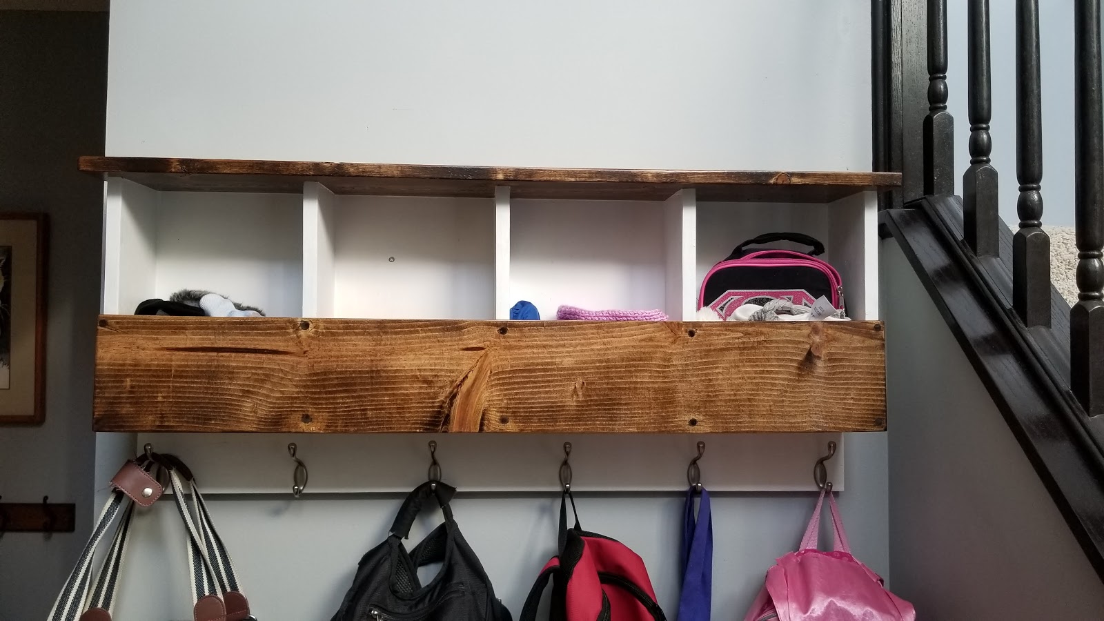 Adam and Kristen New Entryway Bench & Hanging Storage