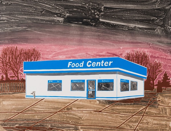 "Food Center 2 - Brown" by Carolyn Swiszcz, 2017 - Watercolor monoprint | bellas obras de arte pop "Food Center 2 - Brown" by Carolyn Swiszcz, 2017 - Watercolor monoprint | obra de arte pop, imagenes bonitas, bellas, hermosas.