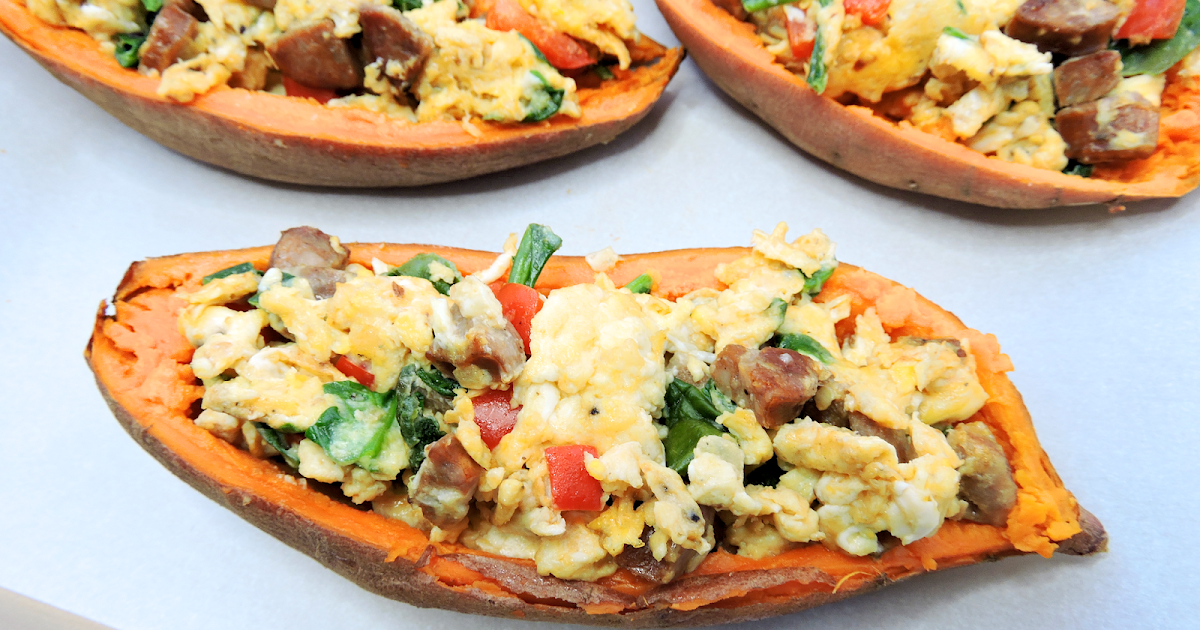 Just Jessie B Breakfast Stuffed Sweet Potatoes