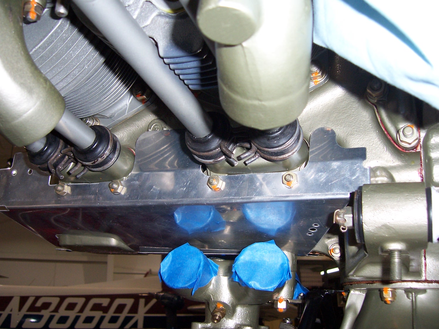 N2496N, '47 Cessna 120 Engine baffling.