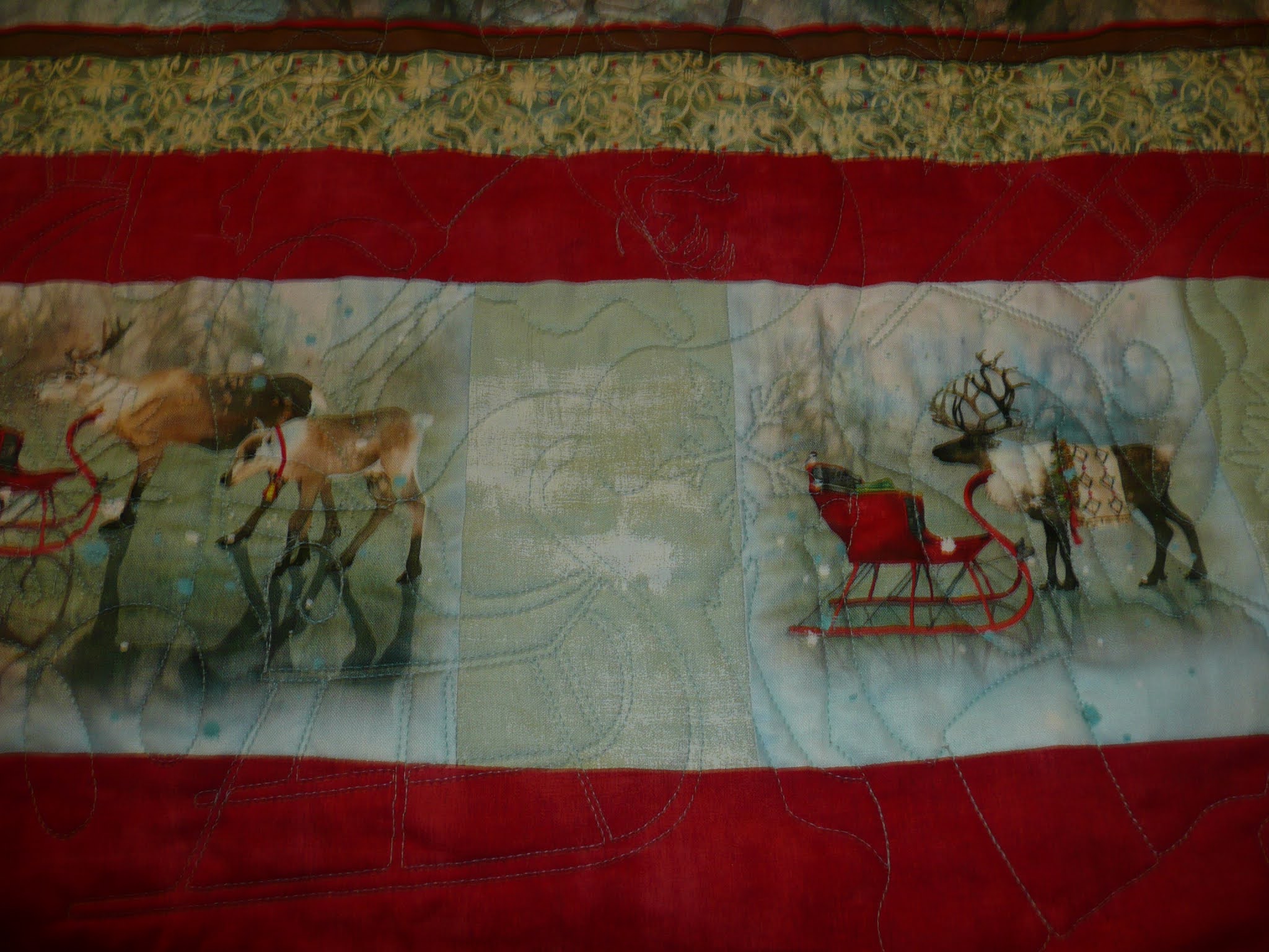 Acorn Ridge Quilting Reindeer Sleigh Quilt