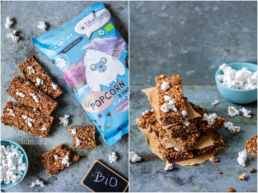 Delicious Place Batoniki energetyczne z popcornem z niebieskiej