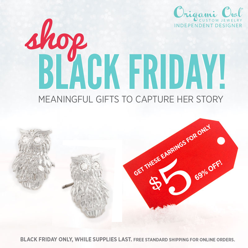  Origami Owl Black Friday: Owl Stud Earrings | Shop StoriedCharms.com