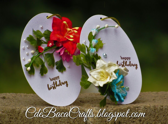 Beautiful handmade gift tags for happy birthday by CdeBaca Crafts Blog