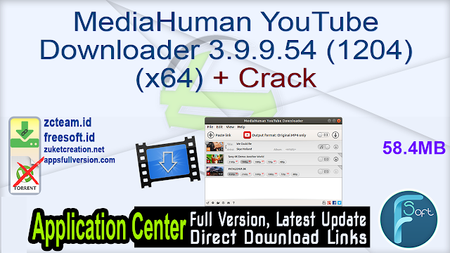 MediaHuman YouTube Downloader 3.9.9.54 (1204) (x64) + Crack _ ZcTeam.id