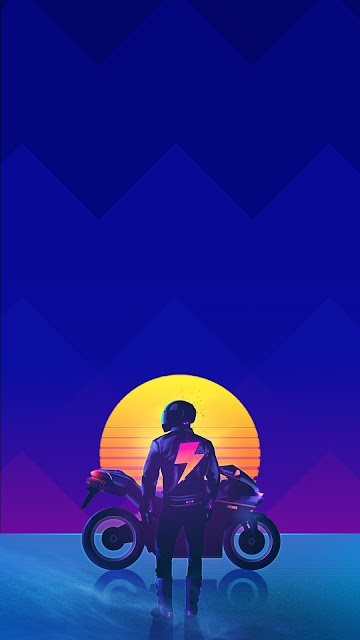 rider cyberpunk outrun wallpaper for phone in 1080p