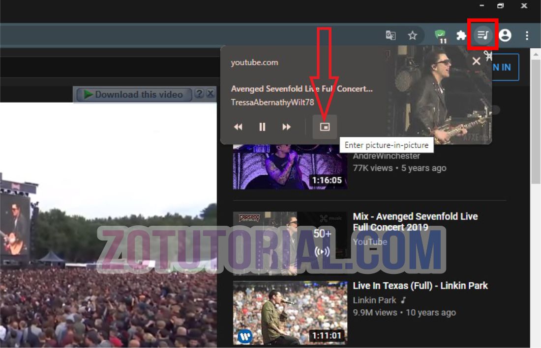 Cara PictureinPicture Video Youtube di Browser Chrome Laptop atau PC