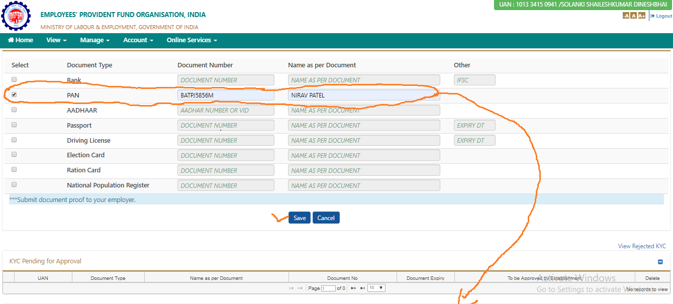 how to pan card kyc in epf account Easy Step to Kyc Pancard epfo