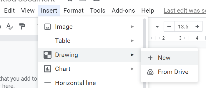 Insérer un dessin dans Google Docs