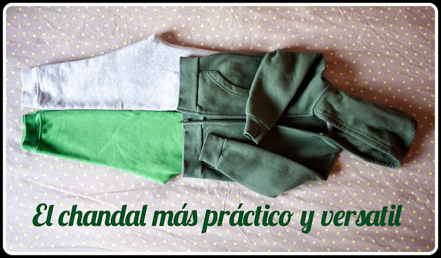 Sudadera chaqueta con capucha conjuntada con dos pantalones de chandal