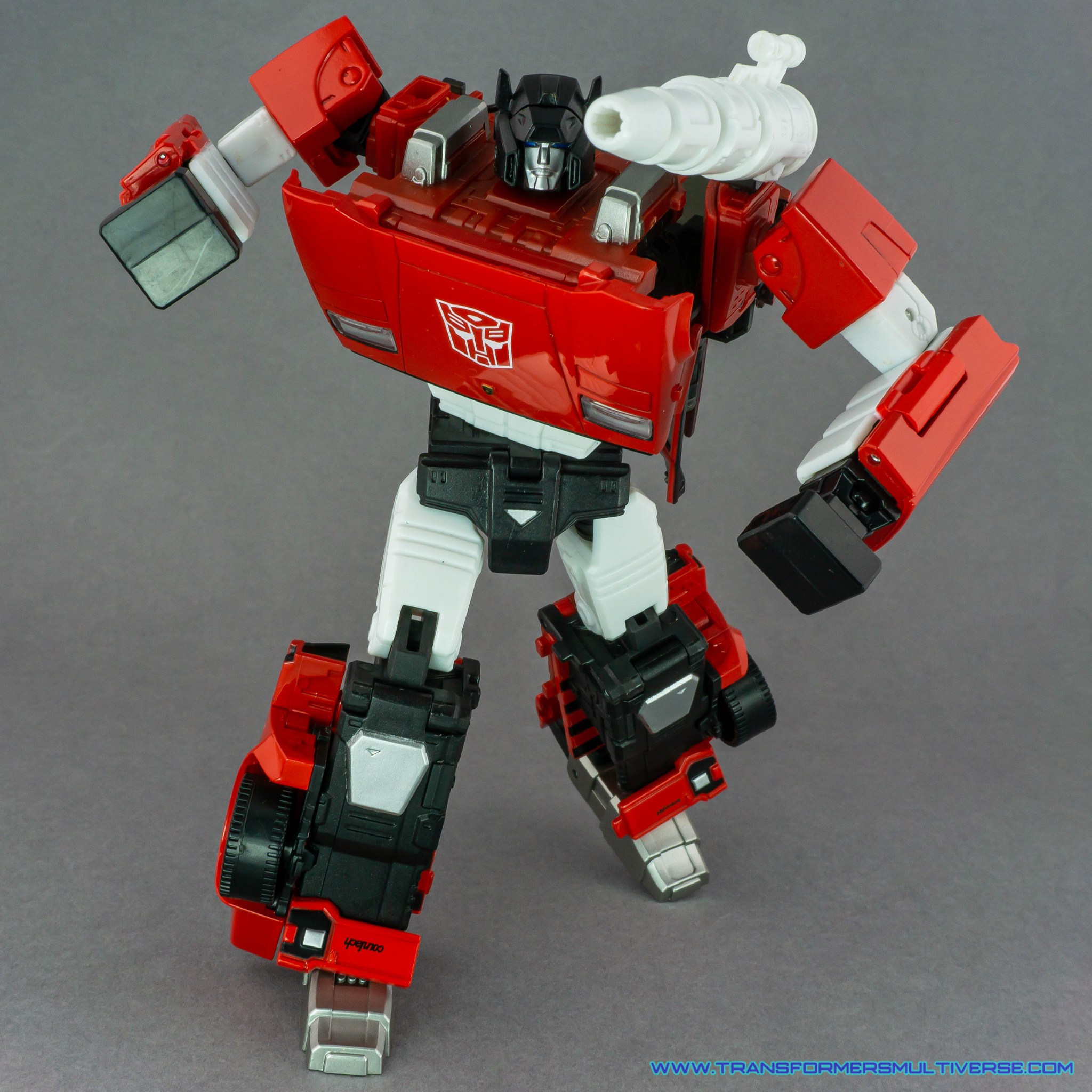 Transformers Masterpiece Sideswipe with piledrivers attached