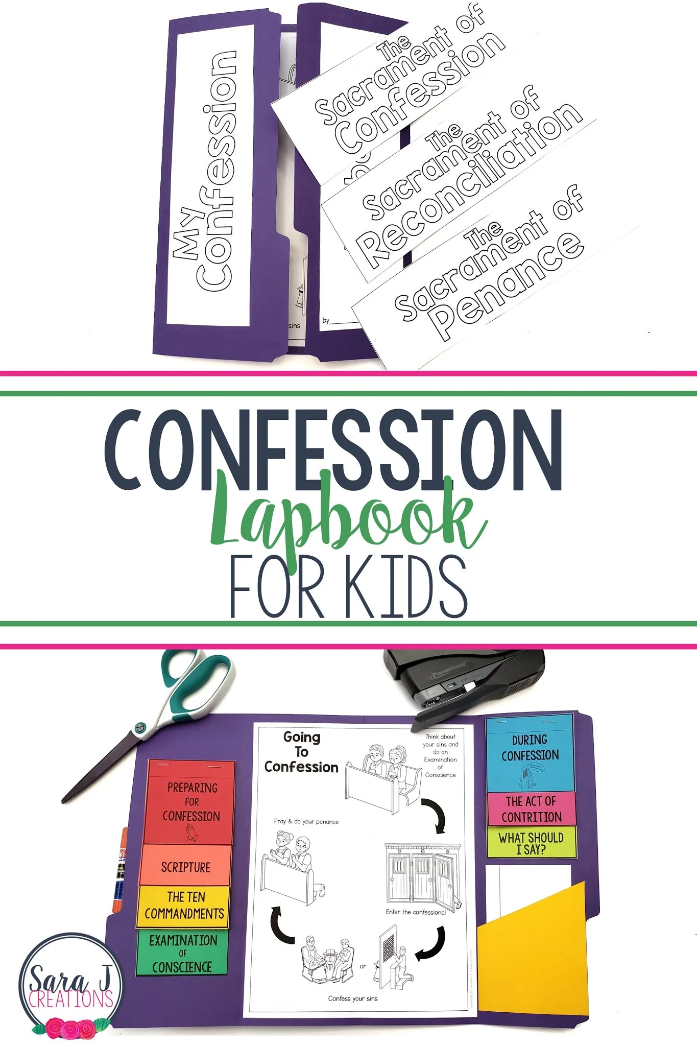 Help your students prepare for their First Reconciliation with this confession lapbook. Guide them through the necessary steps in an organized way.