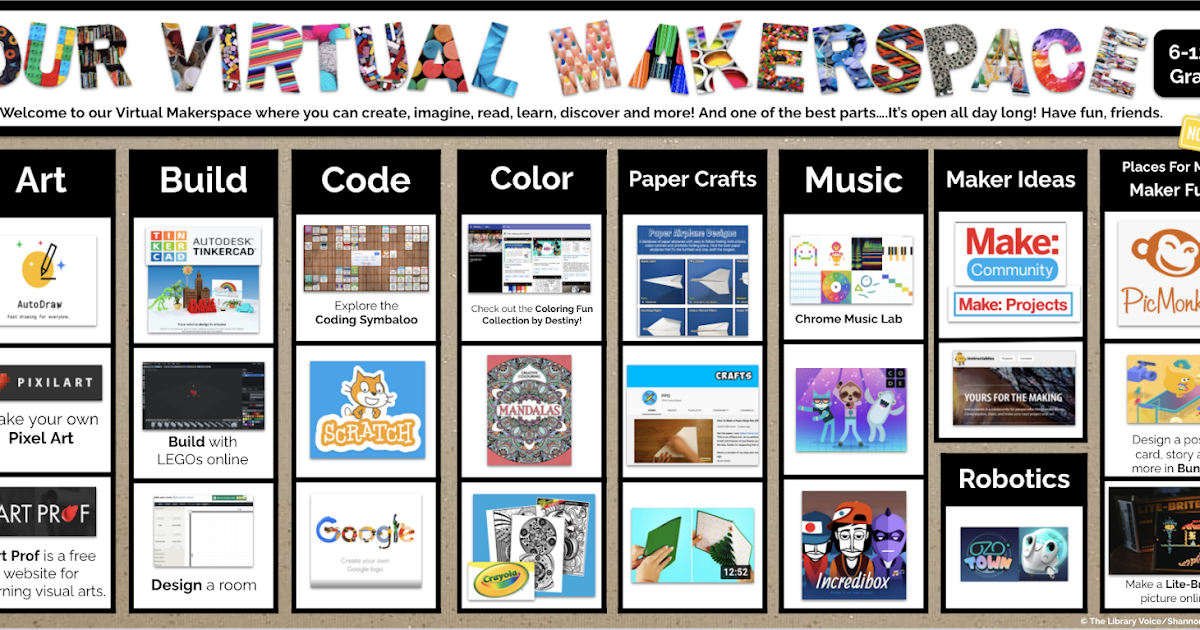 The Library Voice: Our Virtual Makerspace For Middle & High School Students  Is Open & Ready For Lots Of Making Fun!