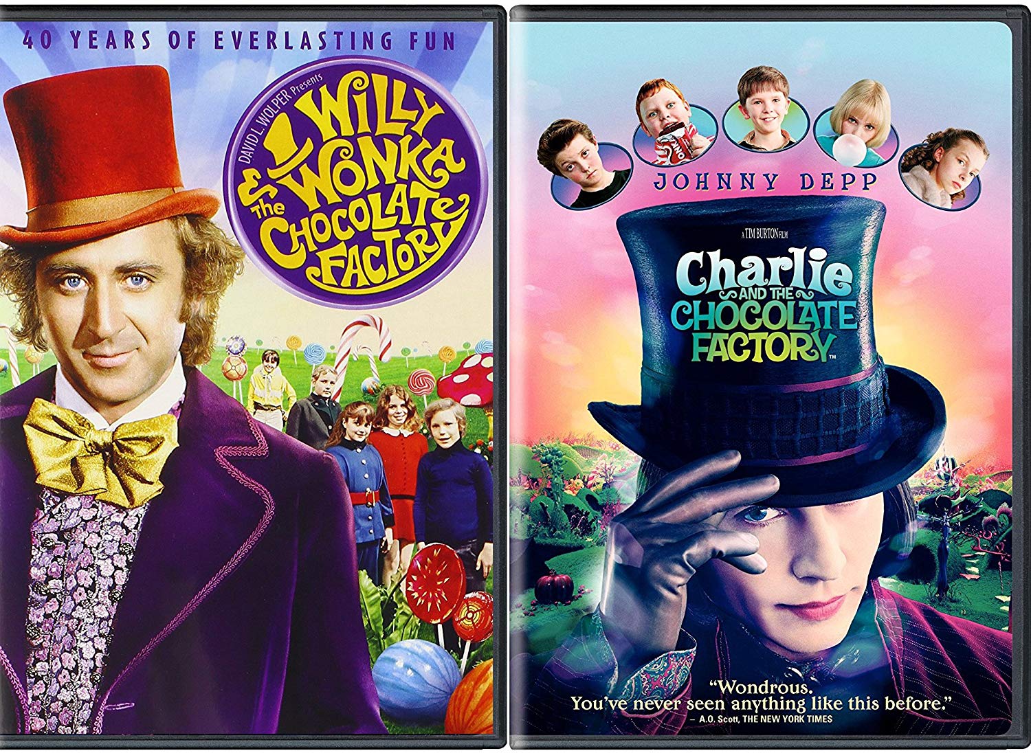 James and The Giant Peach and Charlie and The Chocolate Factory.