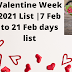 Valentine Week 2021 List |7 Feb to 21 Feb days list