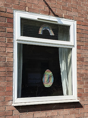 Easter Egg and Rainbow in the window