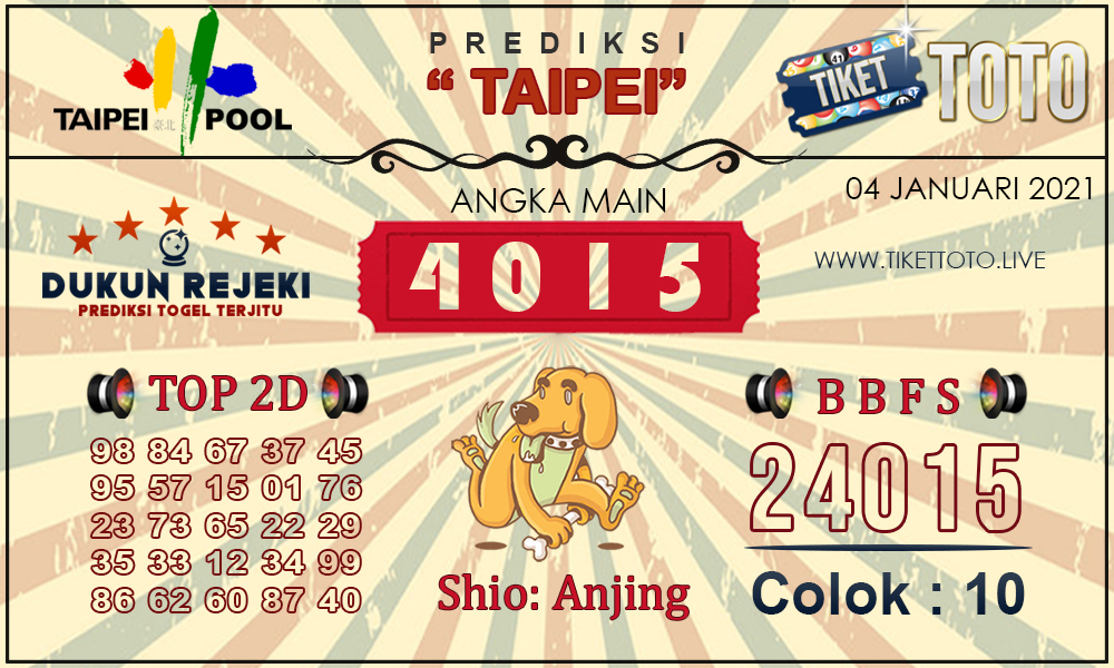 Prediksi Togel TAIPEI TIKETTOTO 04 JANUARI 2021