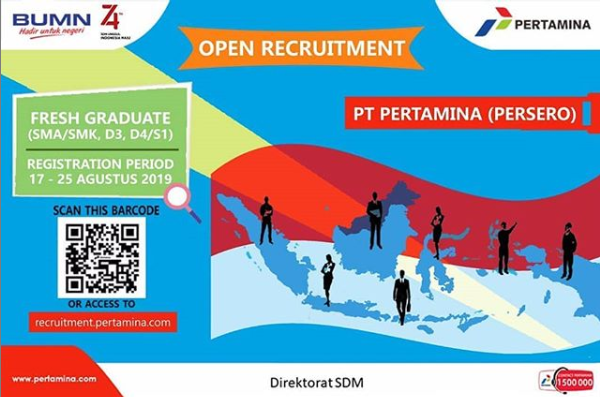 Lowongan Kerja di PT Pertamina Agustus 2019 - Dunia Lowongan Kerja