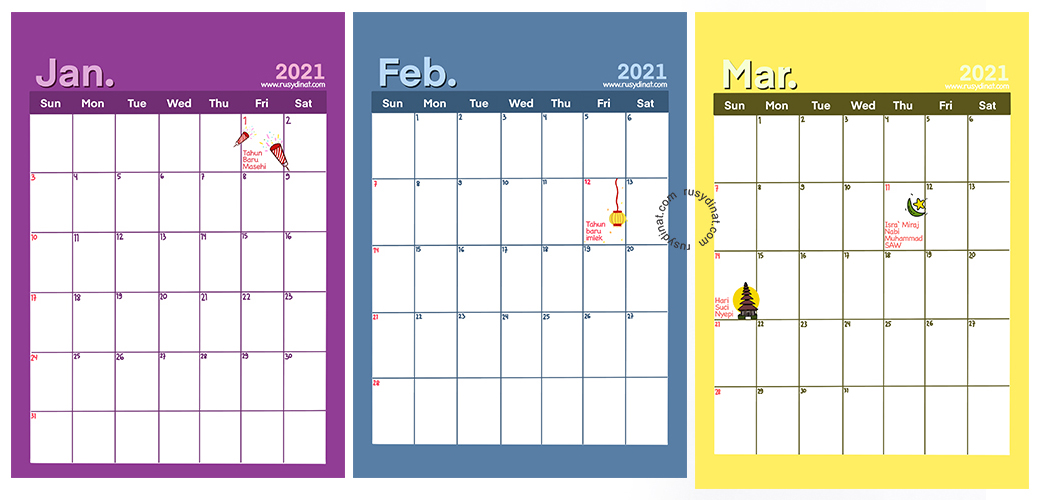 Free Printable Kalender 2021