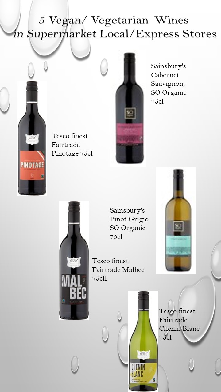 Just a Mum 5 Vegan/Vegetarian Wines in Sainsbury's Local and Tesco Express
