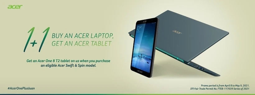 AcerOnePlusJuan bundle: Buy an Acer Swift or Spin laptop and get Acer One 8 T2 Tablet for FREE