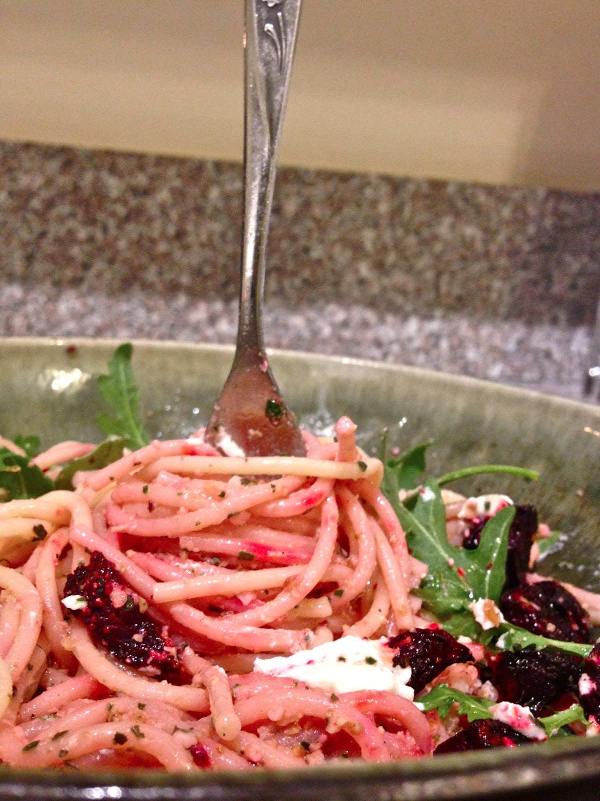 Savor The Moment Roasted Beet and Goat Cheese Pasta with Beetroot Pesto
