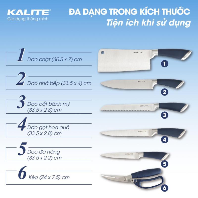 Bộ dao kéo inox 7 món Kalite KL 190 4 bo dao keo kalite kl 190 1