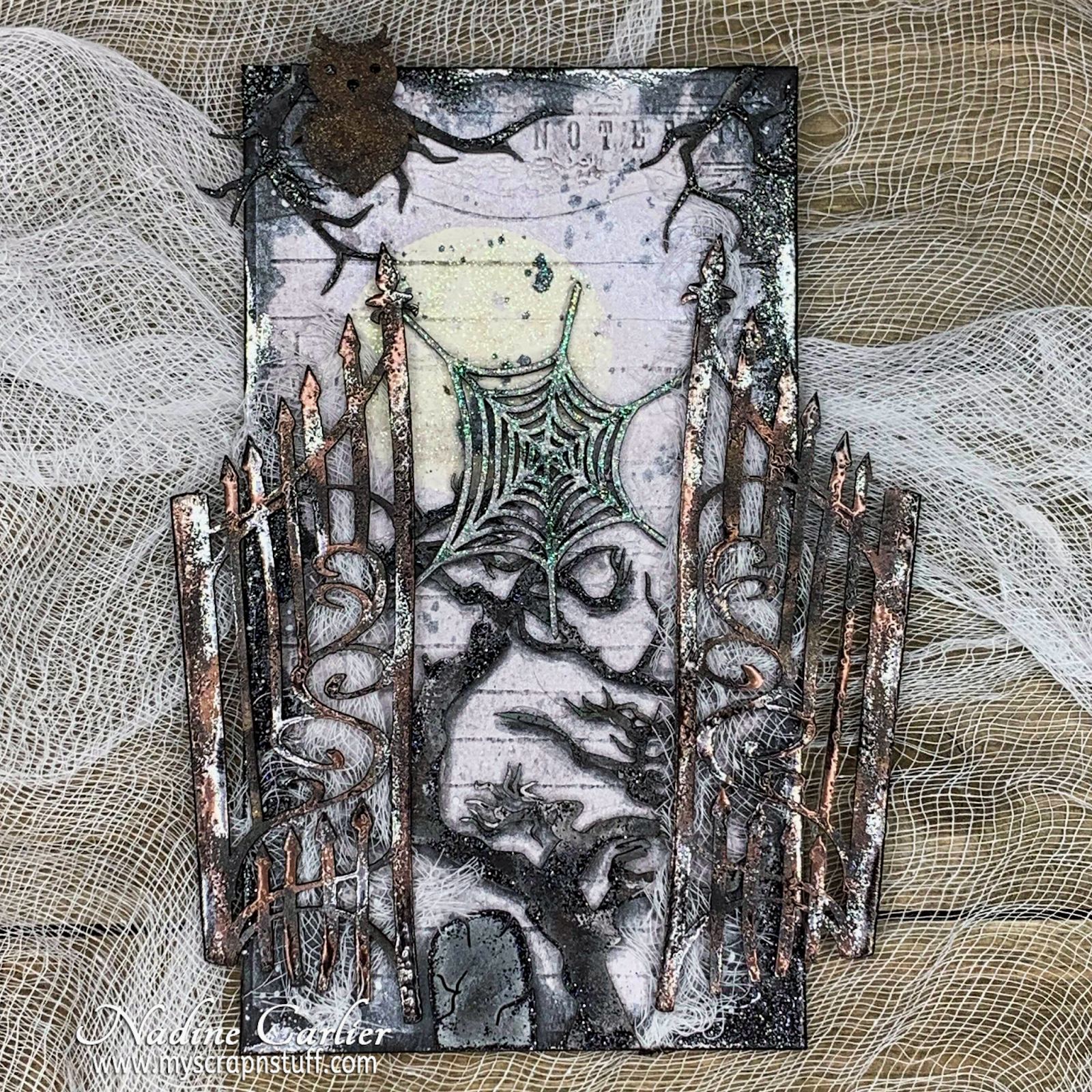 Spooky Halloween Mixed Media Canvas Nadine Carlier