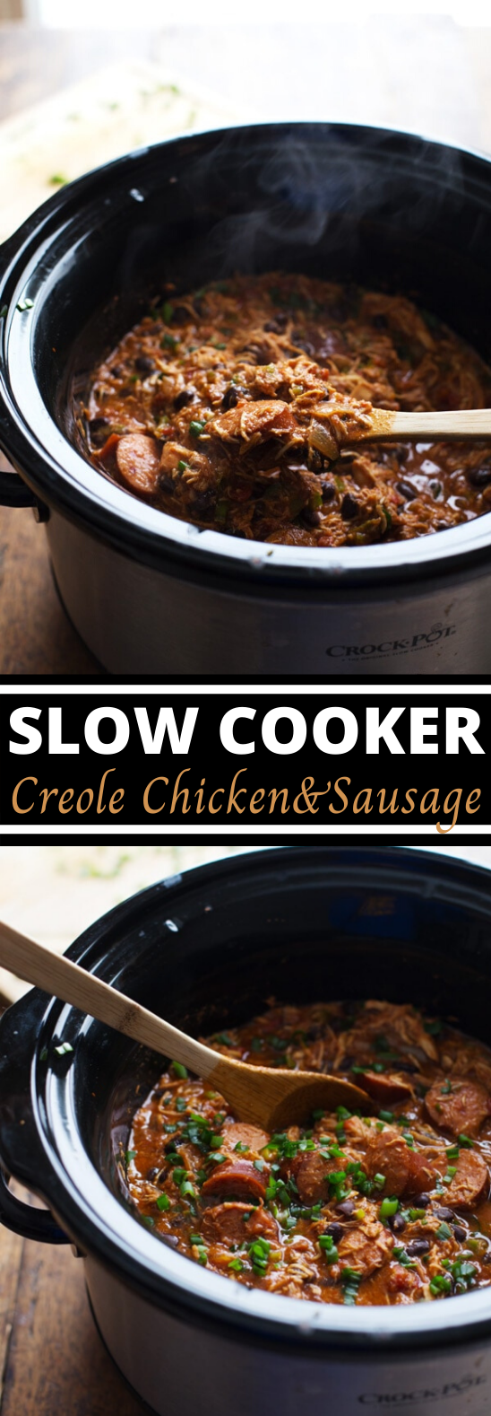 Slow Cooker Creole Chicken and Sausage #dinner #recipes #chicken #slowcooker #comfortfood