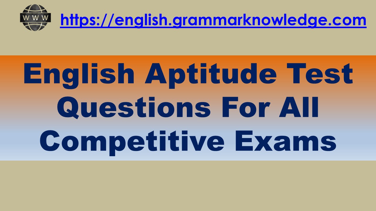 Aptitude Test Questions English