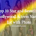 Top 10 Star and Beautiful Bollywood Actress Name list with Photo 2020