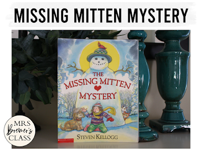 The Missing Mitten Mystery winter book study literacy unit with Common Core aligned companion activities and a craftivity for K-1