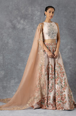 Manish Malhotra Old Rose Raw silk lehenga