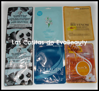 Mascarillas faciales tissú de W7, Baroness y Puorella en Primor