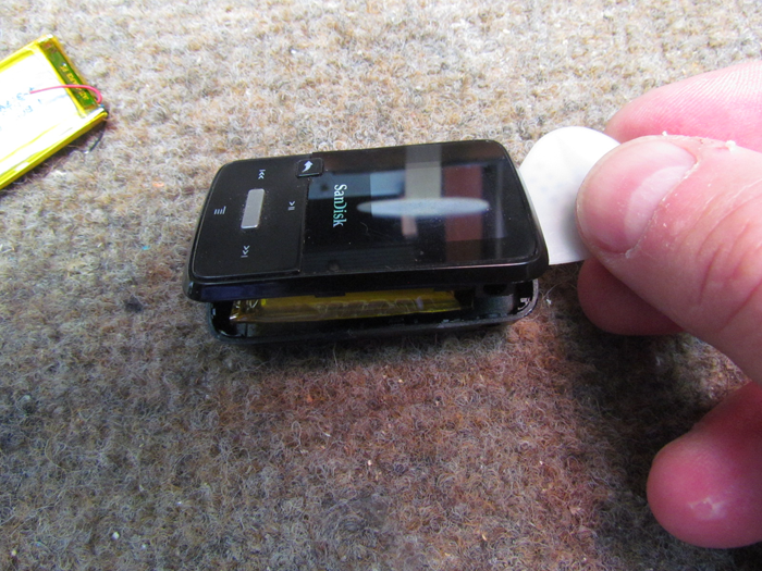 Replacing Rechargeable Internal Battery in SanDisk MP3 Player or