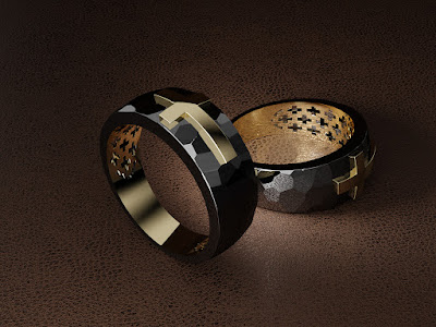 Ceramic and Gold. Custom Jewelry Design.