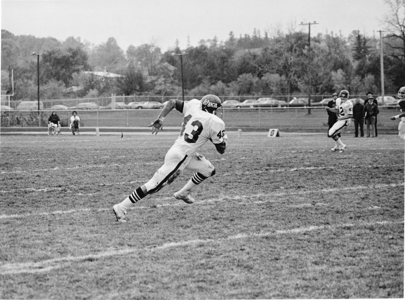 Freshman Year Returning football against Towson State 1978 for TD